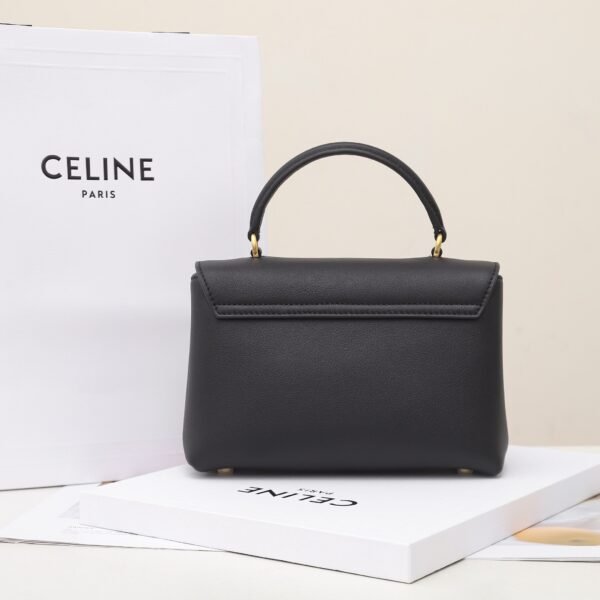 CELINE TEEN NINO BAG IN SUPPLE GRAINED CALFSKIN - BLACK