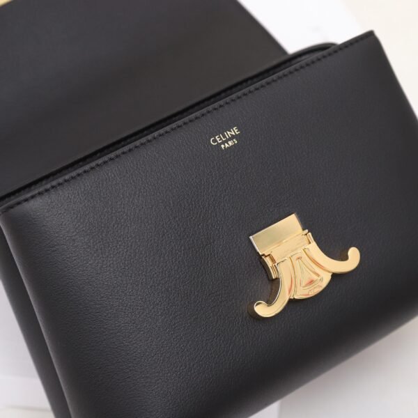 CELINE TEEN NINO BAG IN SUPPLE GRAINED CALFSKIN - BLACK