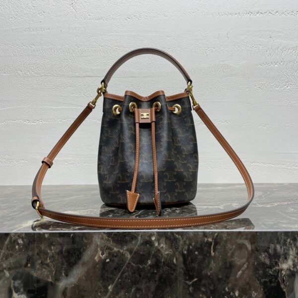 CELINE TEEN CLARA BAG IN Triomphe Canvas and calfskin