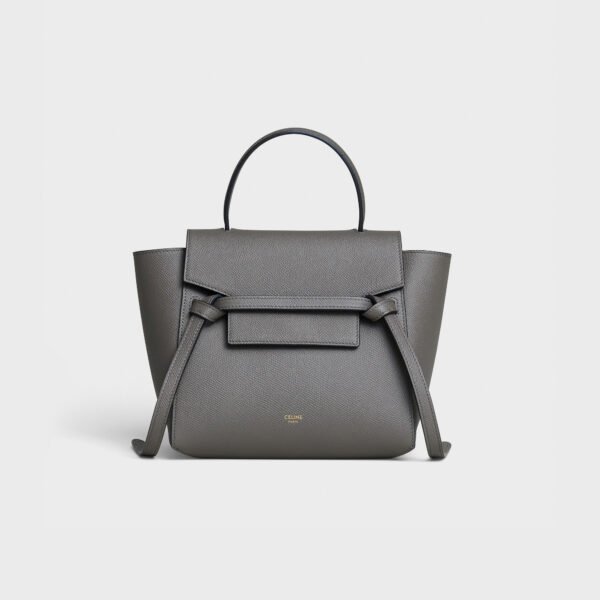 CELINE NANO BELT BAG IN GRAINED CALFSKIN - GREY