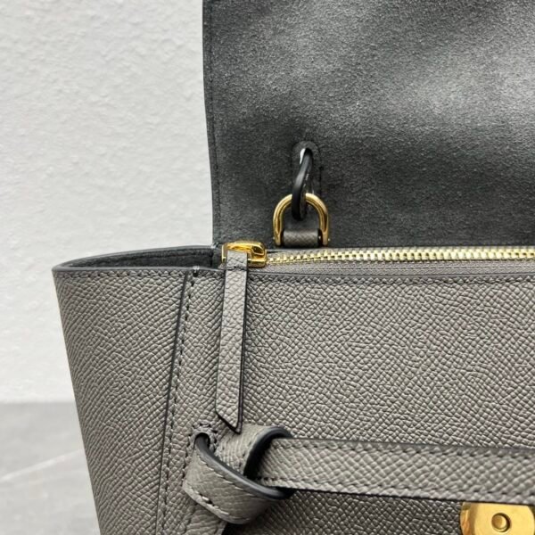 CELINE NANO BELT BAG IN GRAINED CALFSKIN - GREY