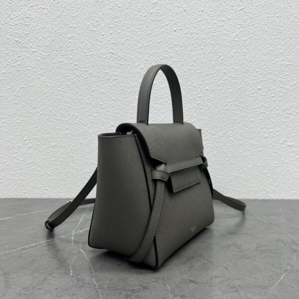 CELINE NANO BELT BAG IN GRAINED CALFSKIN - GREY