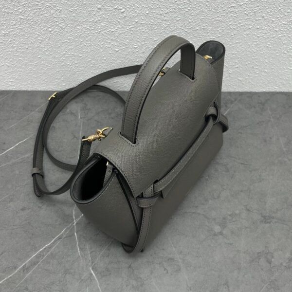 CELINE NANO BELT BAG IN GRAINED CALFSKIN - GREY