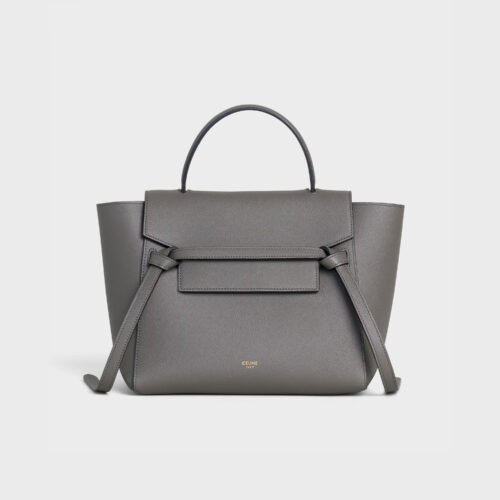 179974 (1) CELINE MICRO BELT BAG IN GRAINED CALFSKIN - GREY