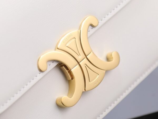 CELINE TEEN TRIOMPHE BAG IN SHINY CALFSKIN WHITE