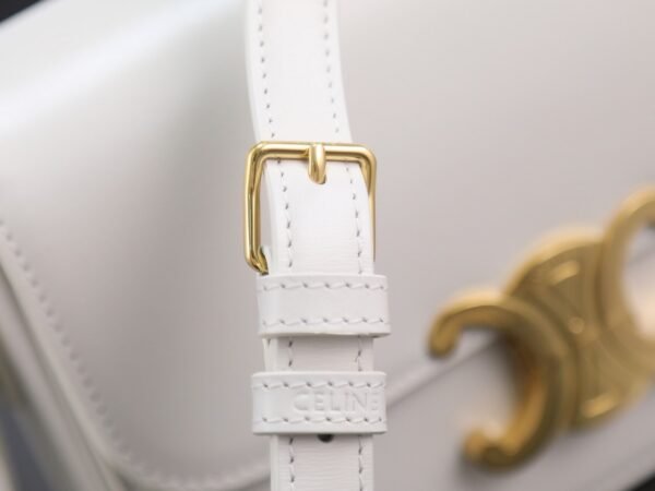 CELINE TEEN TRIOMPHE BAG IN SHINY CALFSKIN WHITE