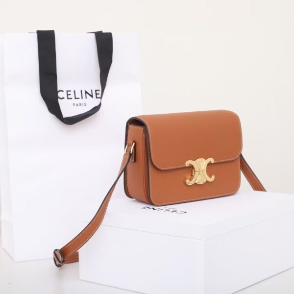 188423BFN-04LU (3) Celine TEEN TRIOMPHE BAG IN Natural Calfskin