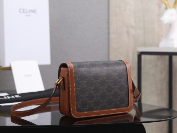 CELINE TEEN TRIOMPHE BAG IN TRIOMPHE CANVAS AND CALFSKIN