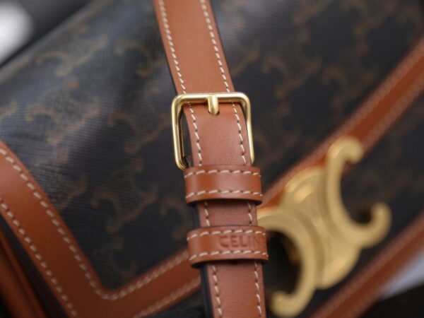 CELINE TEEN TRIOMPHE BAG IN TRIOMPHE CANVAS AND CALFSKIN