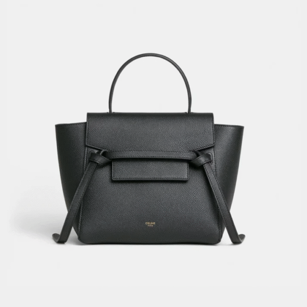 CELINE NANO BELT BAG IN GRAINED CALFSKIN - BLACK