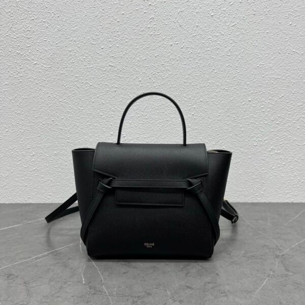 CELINE NANO BELT BAG IN GRAINED CALFSKIN - BLACK