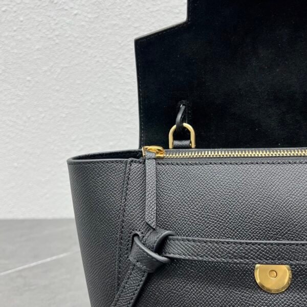 CELINE NANO BELT BAG IN GRAINED CALFSKIN - BLACK