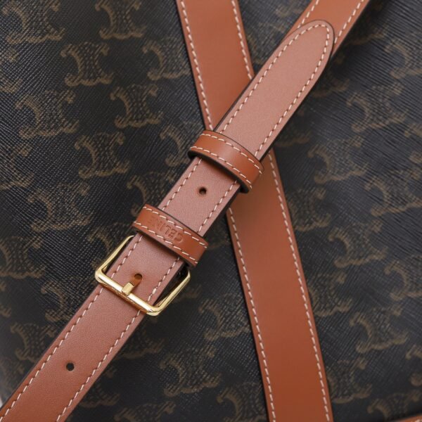 CELINE Medium Bucket IN Triomphe Canvas and calfskin