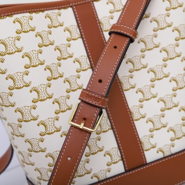 CELINE Small Bucket IN Triomphe Canvas and calfskin