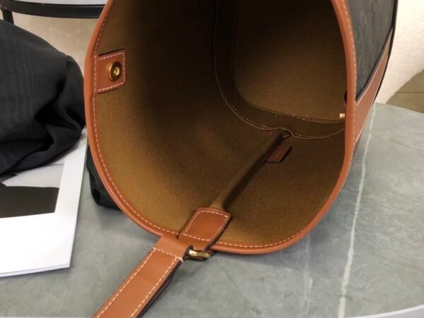 191442CAS-04LU (7) CELINE Small Bucket IN Triomphe Canvas and calfskin