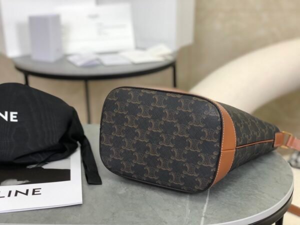 191442CAS-04LU (8) CELINE Small Bucket IN Triomphe Canvas and calfskin