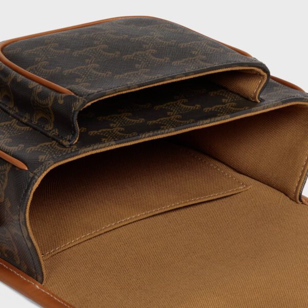 CELINE Medium Folco bag IN Triomphe Canvas and calfskin