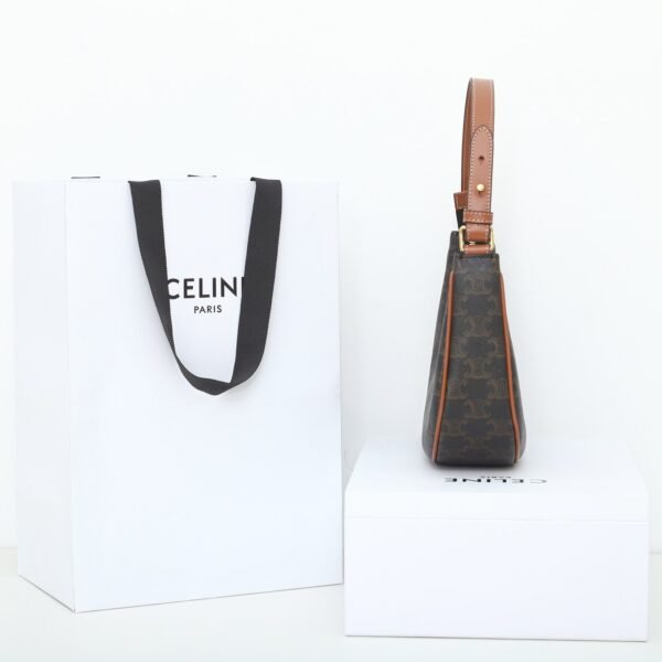 CELINE AVA BAG IN TRIOMPHE CANVAS AND CALFSKIN - TAN