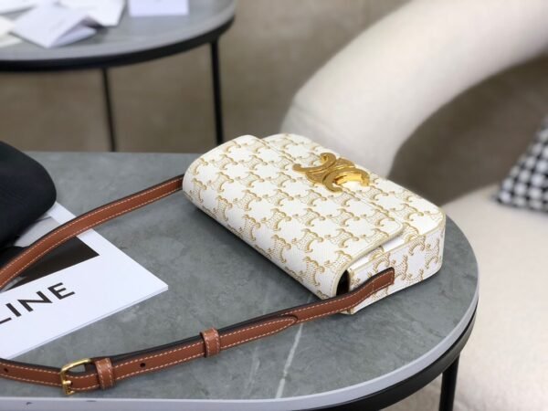 194142CUZ-01BC (9) Celine SHOULDER BAG CLAUDE IN Triomphe canvas and calfskin