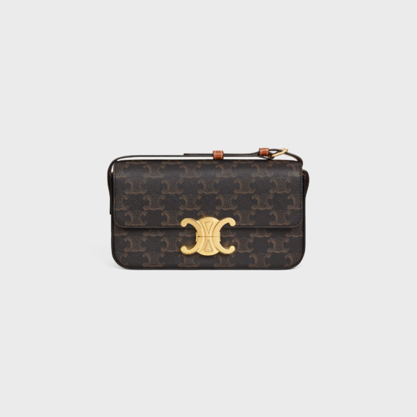 194142CUZ-04LU (1) Celine SHOULDER BAG CLAUDE IN Triomphe canvas and calfskin