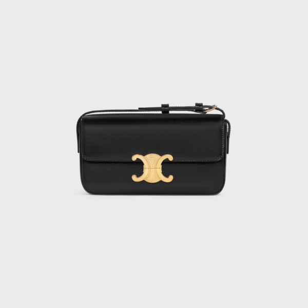 CELINE SHOULDER BAG CLAUDE IN SHINY CALFSKIN - BLACK