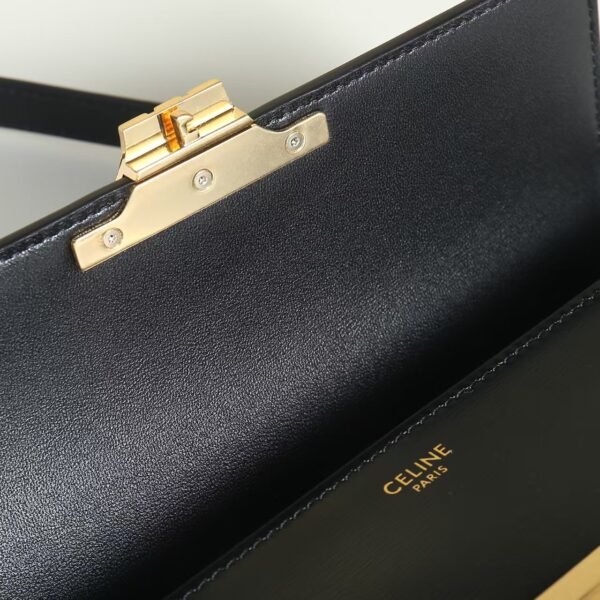 CELINE SHOULDER BAG CLAUDE IN SHINY CALFSKIN - BLACK