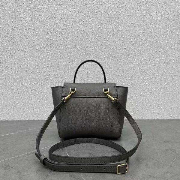 CELINE PICO BELT BAG IN GRAINED CALFSKIN - GREY
