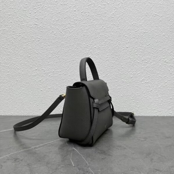 CELINE PICO BELT BAG IN GRAINED CALFSKIN - GREY