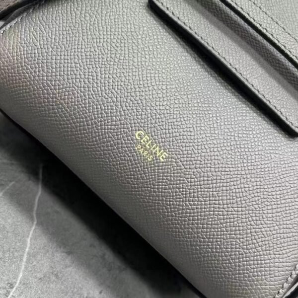 CELINE PICO BELT BAG IN GRAINED CALFSKIN - GREY