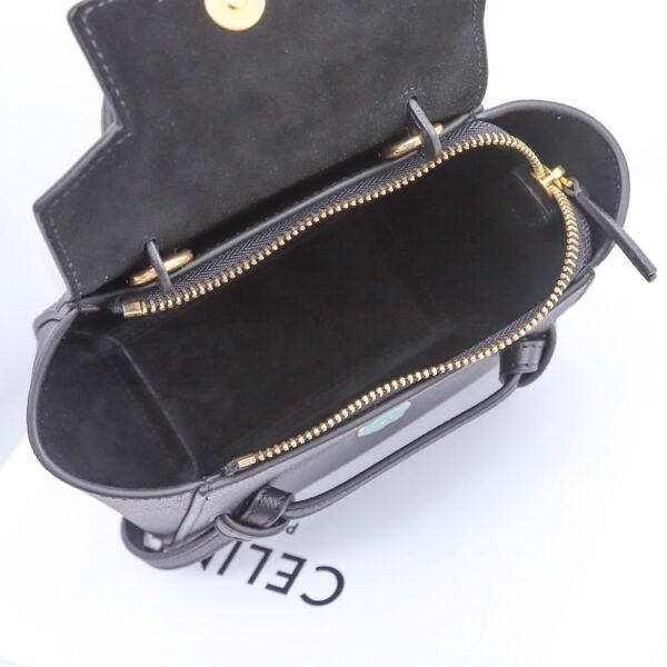 CELINE PICO BELT BAG IN GRAINED CALFSKIN - GREY