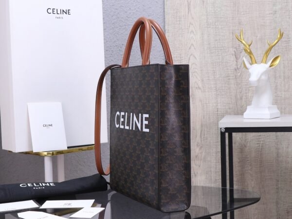 194372BZK-04LU-1 (3) Celine Small Vertical Cabas in Triomphe Canvas with Celine Print