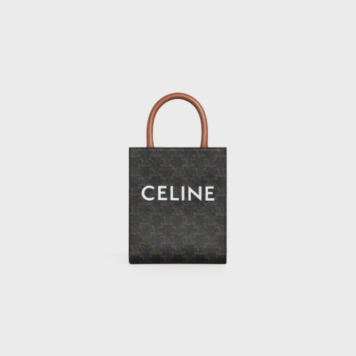 194372BZK-04LU (1) Celine Mini Vertical Cabas IN Triomphe Canvas with Celine print