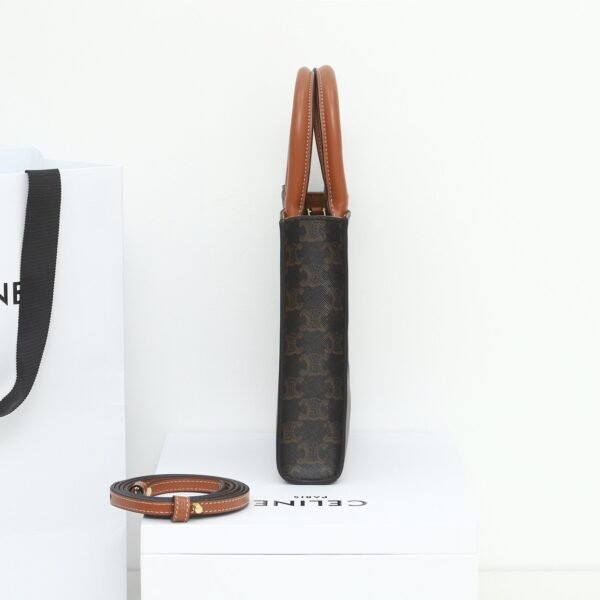 Celine Mini Vertical Cabas IN Triomphe Canvas with Celine print