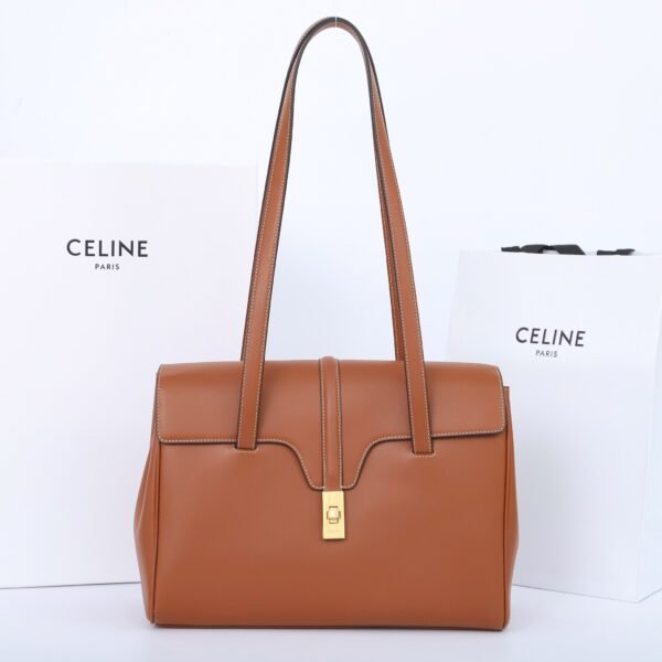 195543CR4-04LU (2) CELINE MEDIUM SOFT 16 BAG IN SUPPLE GRAINED CALFSKIN