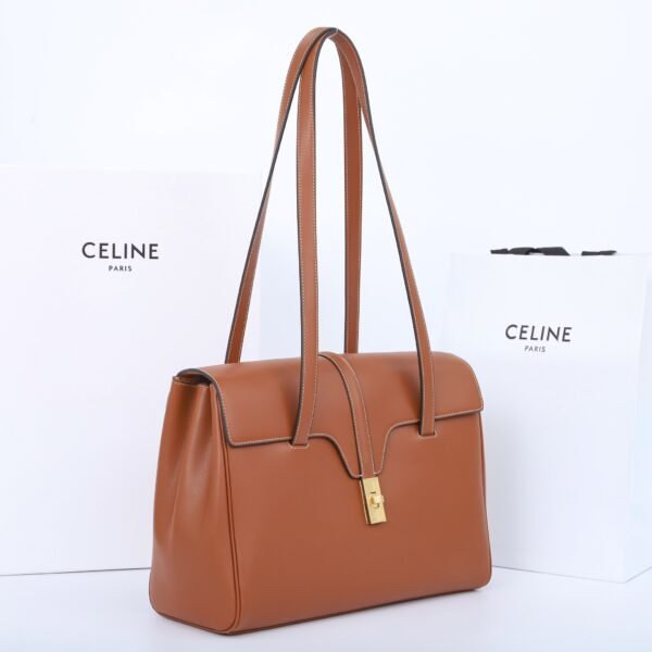 195543CR4-04LU (6) CELINE MEDIUM SOFT 16 BAG IN SUPPLE GRAINED CALFSKIN
