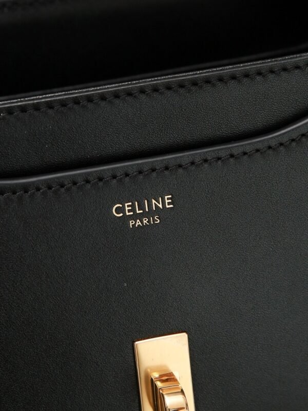 197983BEY-38NO (6) CELINE MINI 16 IN SATINATED CALFSKIN BLACK
