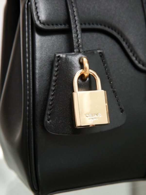 197983BEY-38NO (7) CELINE MINI 16 IN SATINATED CALFSKIN BLACK