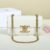Celine Women Chain Shoulder Bag Triomphe in Shiny Calfskin-White