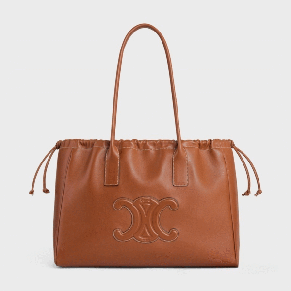 CELINE CABAS TRIOMPHE DRAWSTRIP BAG IN SMOOTH CALF LEATHER