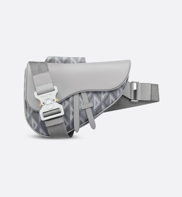 Saddle Bag Dior Gray Coated Cotton Canvas