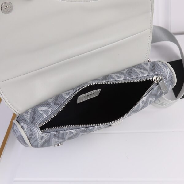 Saddle Bag Dior Gray Coated Cotton Canvas