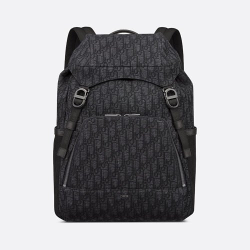 1EIBA187YKY_H03E (1) Dior 8 Backpack with Flap Black Dior Oblique Jacquard