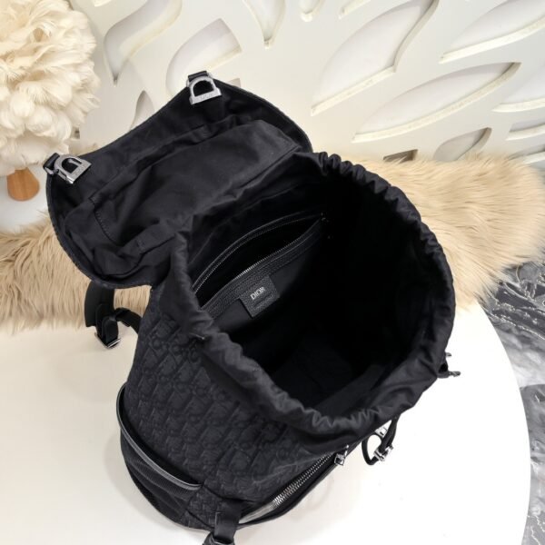 Dior 8 Backpack with Flap Black Dior Oblique Jacquard