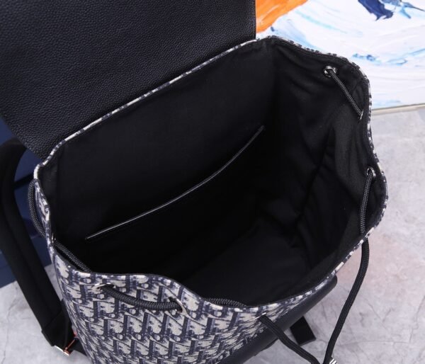 Dior Unisex CD Motion Backpack Beige Black Dior Oblique Jacquard Grained Calfskin