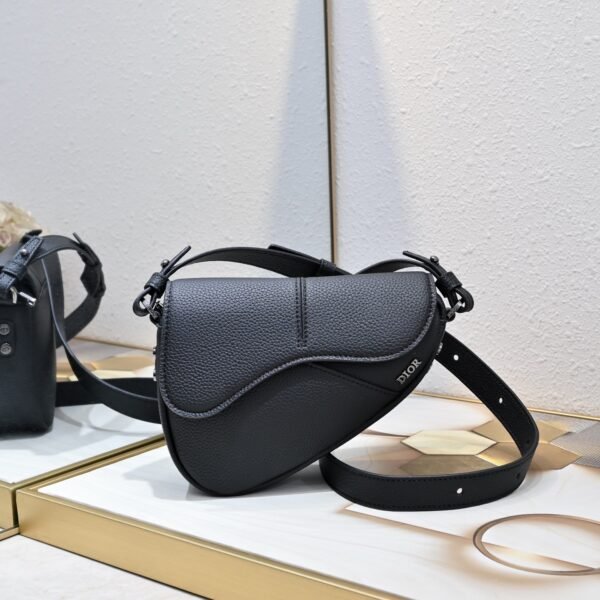 2ADCA543KEN_H00N (6) Dior Mini Saddle Bag Black
