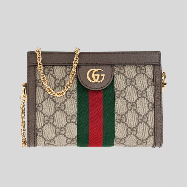 602676K05NB8745 (1) GUCCI GG Supreme Ophidia Mini Shoulder Crossbody Bag