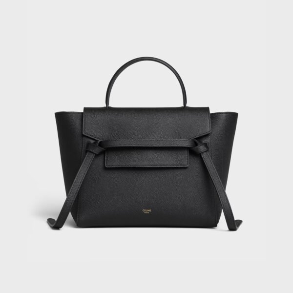 CELINE MICRO BELT BAG IN GRAINED CALFSKIN - BLACK