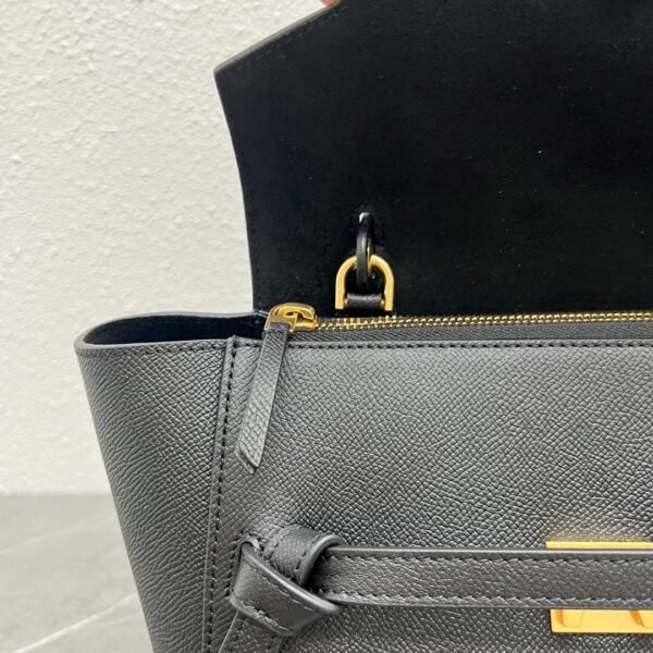 CELINE MICRO BELT BAG IN GRAINED CALFSKIN - BLACK