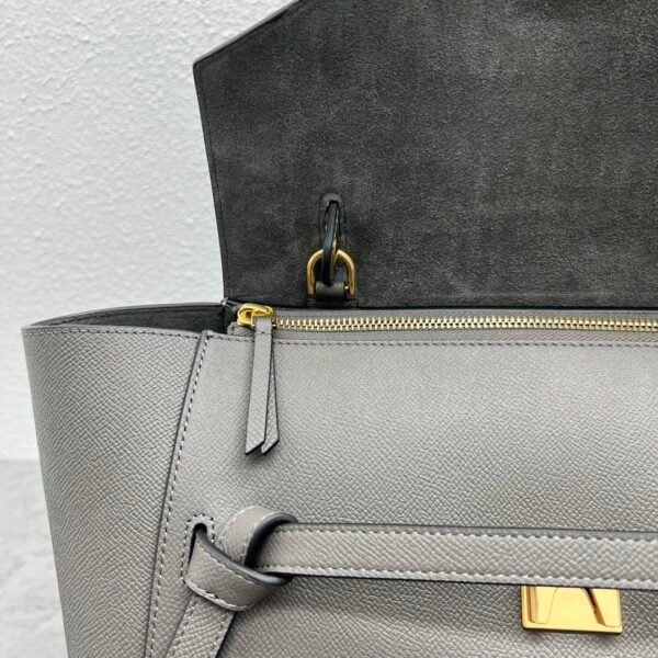 CELINE MINI BELT BAG IN GRAINED CALFSKIN - GREY