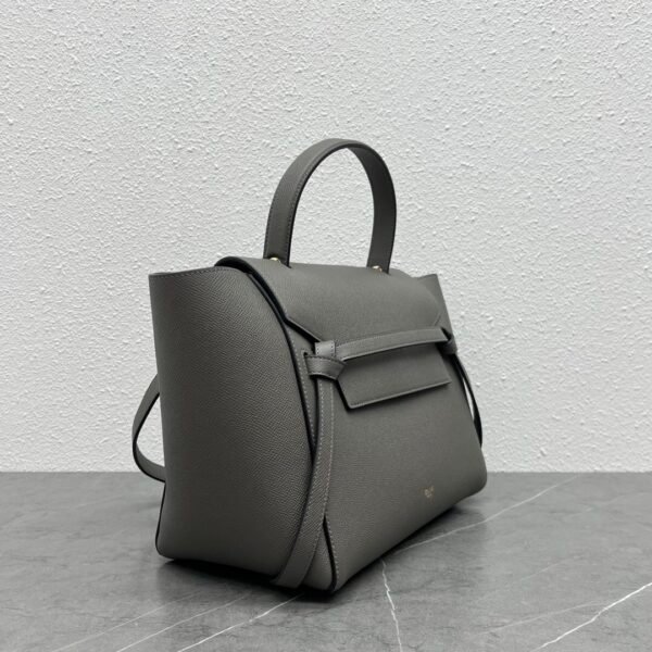 CELINE MINI BELT BAG IN GRAINED CALFSKIN - GREY